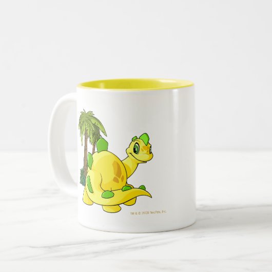 Tyrannian gelbes anstarrendes Chomby Zweifarbige Tasse (Vorderseite Links)