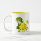 Tyrannian gelbes anstarrendes Chomby Zweifarbige Tasse (Links)