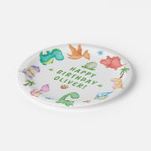 Tyrannosaur Geburtstagsparty Pappteller (Schrägansicht)