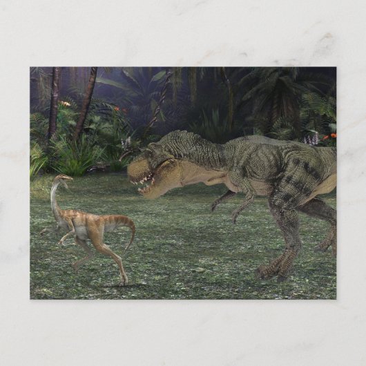 Tyrannosaurs Dinosaur Landschaftszene Postkarte (Vorderseite)