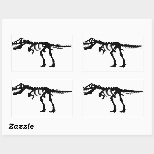 Tyrannosaurs Rex Dinosaur Skeleton Rechteckiger Aufkleber (Blatt)