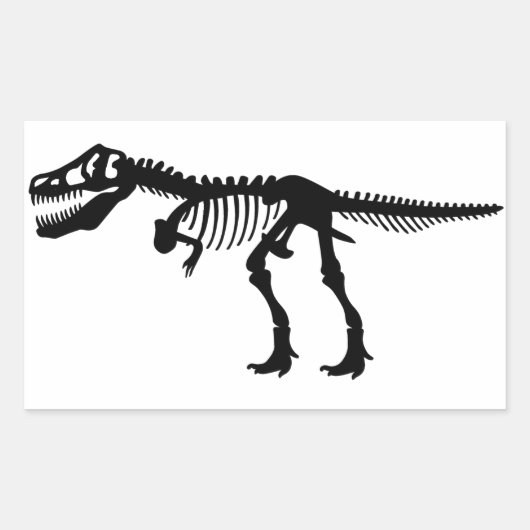 Tyrannosaurs Rex Dinosaur Skeleton Rechteckiger Aufkleber (Vorderseite)