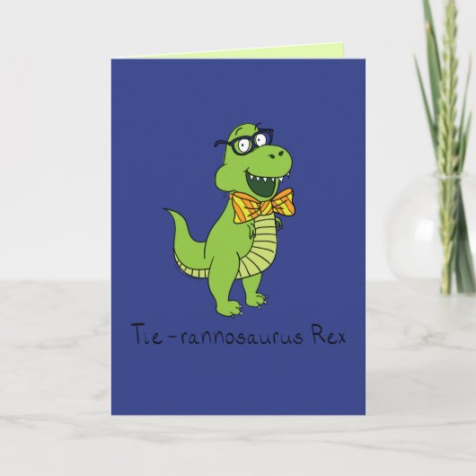 Tyrannosaurus Bowtie T Rex Funny Grußkarte Karte (Vorderseite)