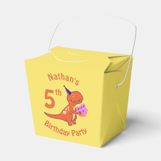 Tyrannosaurus Dinosaurier Cartoon Geburtstag Geschenkschachtel (Vorderseite)