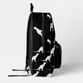 Tyrannosaurus Dinosaurier Weiß auf schwarzen Rucks Bedruckter Rucksack (Links)
