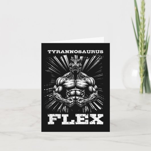 Tyrannosaurus Flex Strength Gym Funny Bodybuilding Karte (Vorderseite)