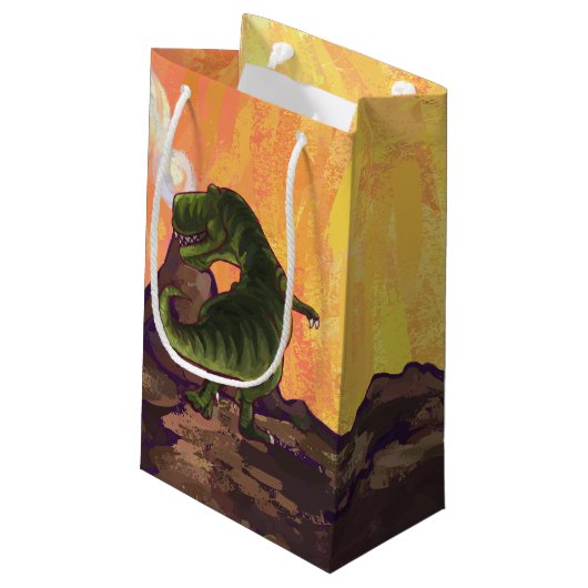Tyrannosaurus Geschenke und Zubehör Kleine Geschenktüte (Rückseite Schrägansicht)