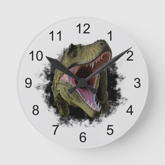 Tyrannosaurus Hole Dinosaur Runde Wanduhr (Vorderseite)
