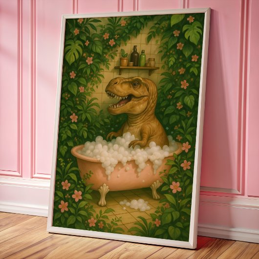Tyrannosaurus in der Badewanne Wand Kunstposter dr Poster