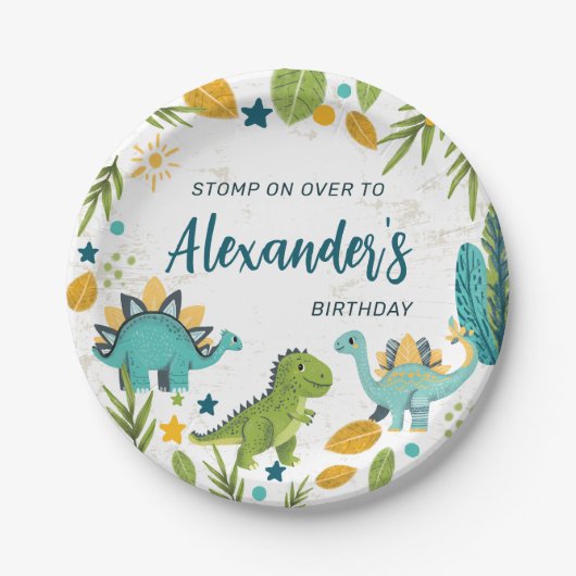Tyrannosaurus Jurassic Party Dinosaur Geburtstag Pappteller (Vorderseite)