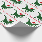 Tyrannosaurus kratzt Weihnachten Geschenkpapier (Ecke)