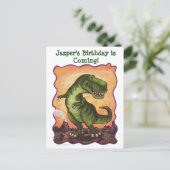 Tyrannosaurus-Party Ankündigungspostkarte (Stehend Vorderseite)