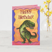 Tyrannosaurus-Party Karte (Gelbe Blume)