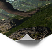 Tyrannosaurus-Rex attackiert Einiosaurus-Dinosauri Poster (Ecke)