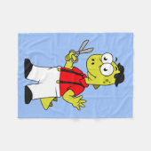 Tyrannosaurus Rex Barber mit Scheren. Fleecedecke (Vorderseite (Horizontal))