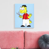 Tyrannosaurus Rex Barber mit Scheren. Leinwanddruck (Insitu (Wohnzimmer))