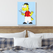 Tyrannosaurus Rex Barber mit Scheren. Leinwanddruck (Insitu (Schlafzimmer))