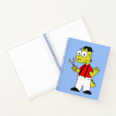 Tyrannosaurus Rex Barber mit Scheren. Notizblock (Innenseite)