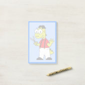 Tyrannosaurus Rex Barber mit Scheren. Post-it Klebezettel (Auf Schreibtisch)