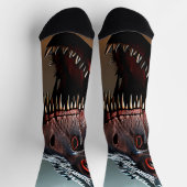 Tyrannosaurus Rex Beängstigendes Gesicht, Crew Soc Socken (Oben)