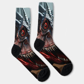 Tyrannosaurus Rex Beängstigendes Gesicht, Crew Soc Socken (Rechts)