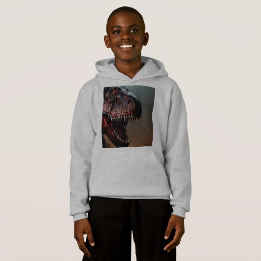 Tyrannosaurus Rex Beängstigendes Gesicht, Kinder H Hoodie (Vorne ganz)