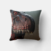 Tyrannosaurus Rex Beängstigendes Gesicht, Kissen (Rückseite)