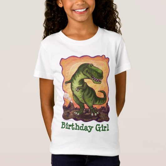 Tyrannosaurus Rex Birthday Girl T - Shirt (Vorderseite)