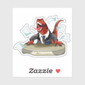 Tyrannosaurus Rex Boss sitzt an einem Schreibtisch Aufkleber (Blatt)