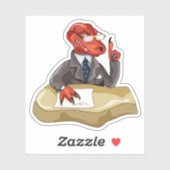 Tyrannosaurus Rex Boss sitzt an einem Schreibtisch Aufkleber (Blatt)