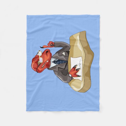 Tyrannosaurus Rex Boss sitzt an einem Schreibtisch Fleecedecke (Vorderseite)