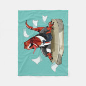 Tyrannosaurus Rex Boss sitzt an einem Schreibtisch Fleecedecke (Vorderseite)