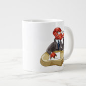 Tyrannosaurus Rex Boss sitzt an einem Schreibtisch Jumbo-Tasse (Vorderseite Rechts)