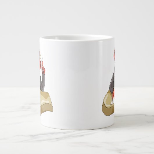 Tyrannosaurus Rex Boss sitzt an einem Schreibtisch Jumbo-Tasse (Vorderseite)