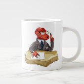 Tyrannosaurus Rex Boss sitzt an einem Schreibtisch Jumbo-Tasse (Rechts)