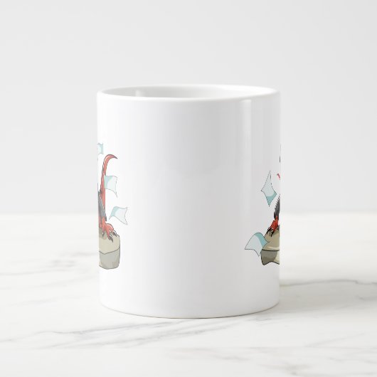 Tyrannosaurus Rex Boss sitzt an einem Schreibtisch Jumbo-Tasse (Vorderseite)