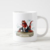 Tyrannosaurus Rex Boss sitzt an einem Schreibtisch Jumbo-Tasse (Rechts)