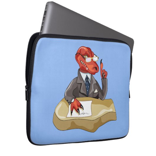 Tyrannosaurus Rex Boss sitzt an einem Schreibtisch Laptopschutzhülle (Vorne Rechts)