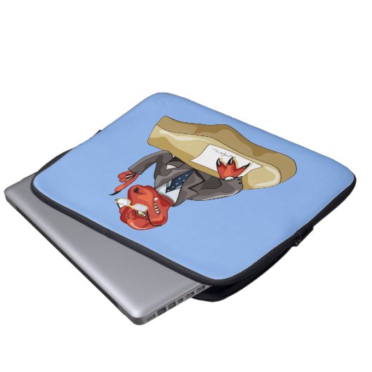 Tyrannosaurus Rex Boss sitzt an einem Schreibtisch Laptopschutzhülle (Vorne Knopf)