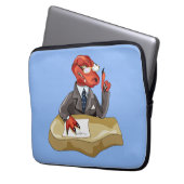 Tyrannosaurus Rex Boss sitzt an einem Schreibtisch Laptopschutzhülle (Vorderseite Links)