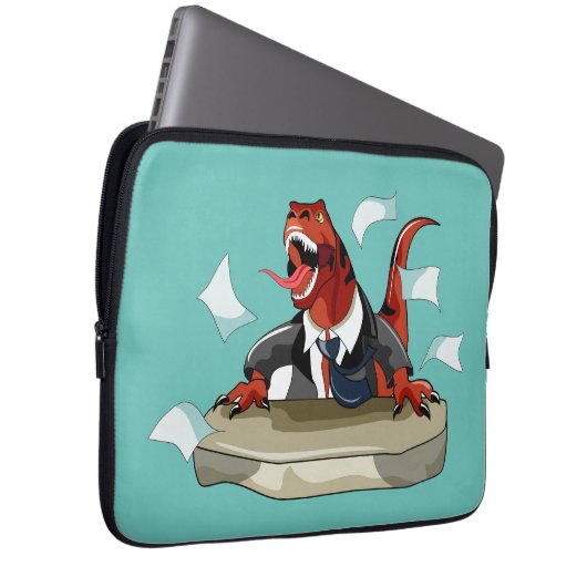 Tyrannosaurus Rex Boss sitzt an einem Schreibtisch Laptopschutzhülle (Vorne Rechts)