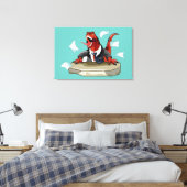 Tyrannosaurus Rex Boss sitzt an einem Schreibtisch Leinwanddruck (Insitu (Schlafzimmer))