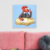 Tyrannosaurus Rex Boss sitzt an einem Schreibtisch Leinwanddruck (Insitu (Wohnzimmer))