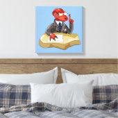 Tyrannosaurus Rex Boss sitzt an einem Schreibtisch Leinwanddruck (Insitu (Schlafzimmer))