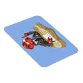 Tyrannosaurus Rex Boss sitzt an einem Schreibtisch Magnet (Rechte Seite)