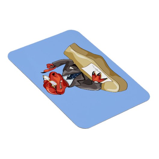 Tyrannosaurus Rex Boss sitzt an einem Schreibtisch Magnet (Rechte Seite)