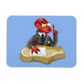 Tyrannosaurus Rex Boss sitzt an einem Schreibtisch Magnet (Horizontal)