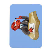 Tyrannosaurus Rex Boss sitzt an einem Schreibtisch Magnet (Vertikal)