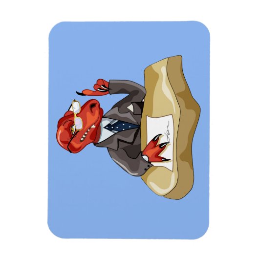 Tyrannosaurus Rex Boss sitzt an einem Schreibtisch Magnet (Vertikal)