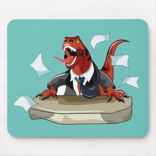 Tyrannosaurus Rex Boss sitzt an einem Schreibtisch Mousepad (Vorne)